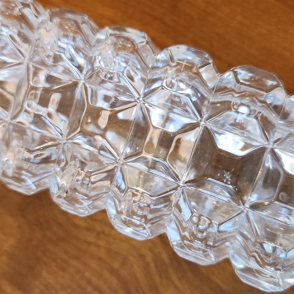 Vintage Clear Pressed Glass Vase - Picture 4 of 9